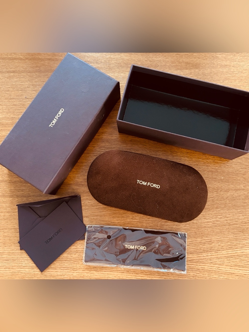 Tom Ford Eyeglasses Sunglasses Velvet Hard Case w/ Clean Cloth & GiftBox New